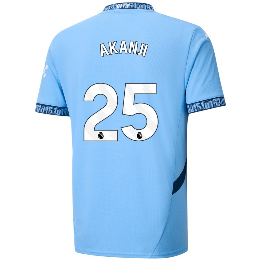 Kinder Manuel Akanji #25 Marineblau Heimtrikot Trikot 2024/25 T-Shirt Belgien