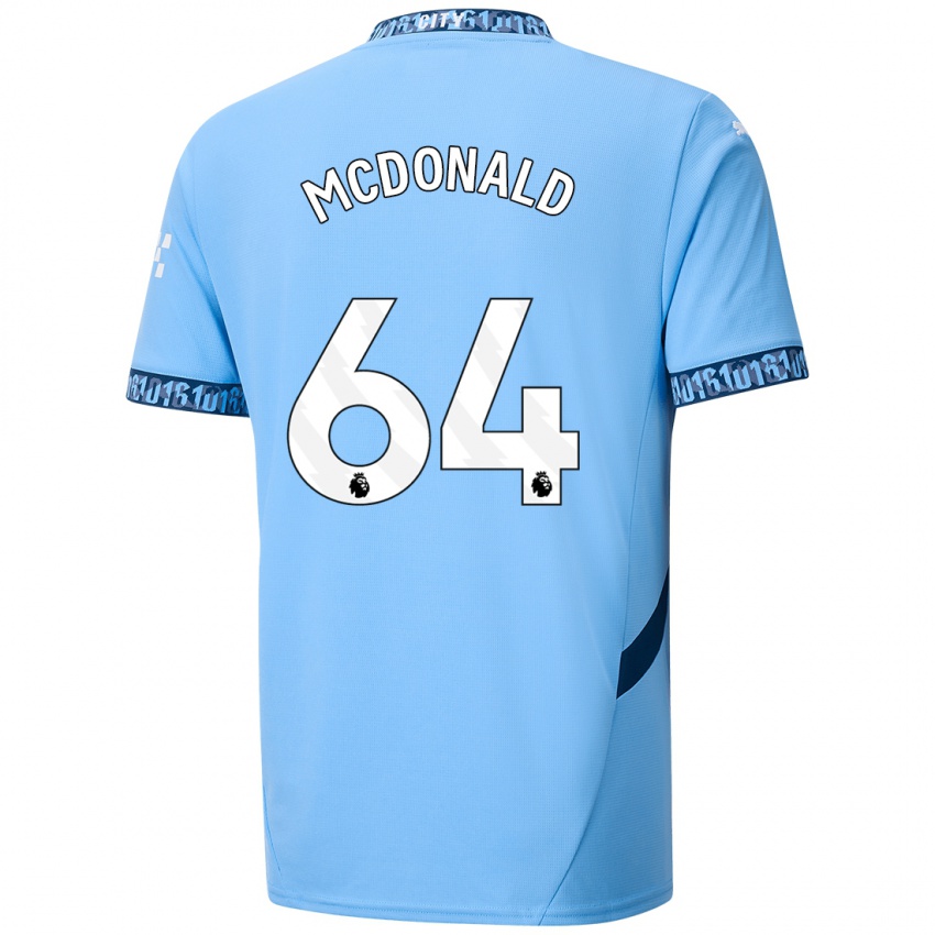 Kinder Rowan Mcdonald #64 Marineblau Heimtrikot Trikot 2024/25 T-Shirt Belgien