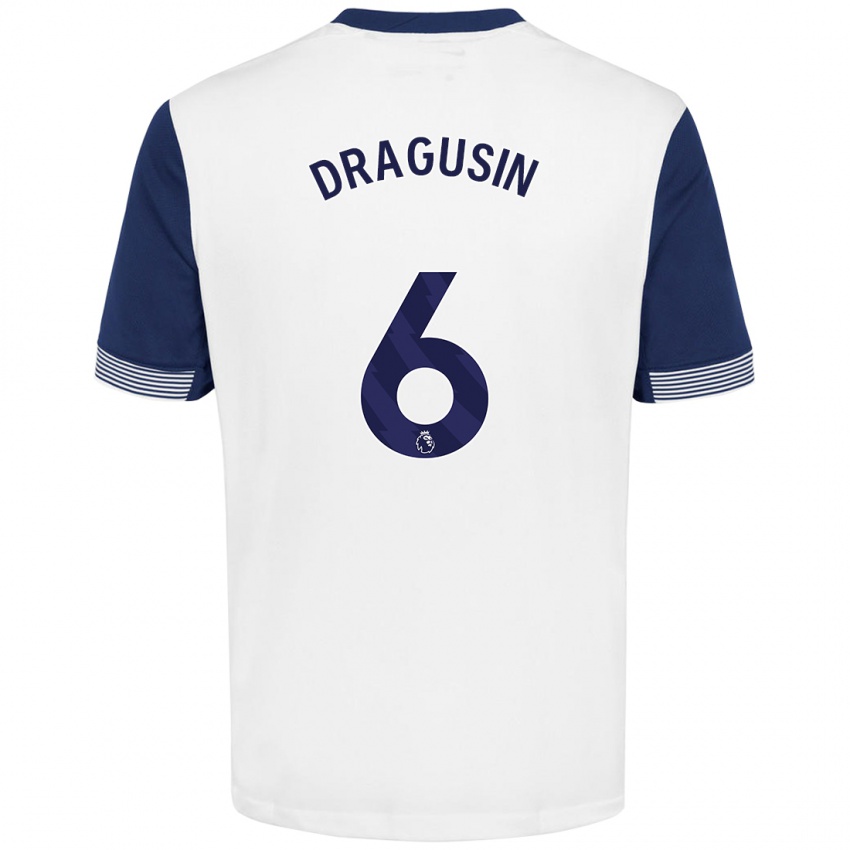 Kinderen Radu Drăgușin #6 Wit Blauw Thuisshirt Thuistenue 2024/25 T-Shirt België