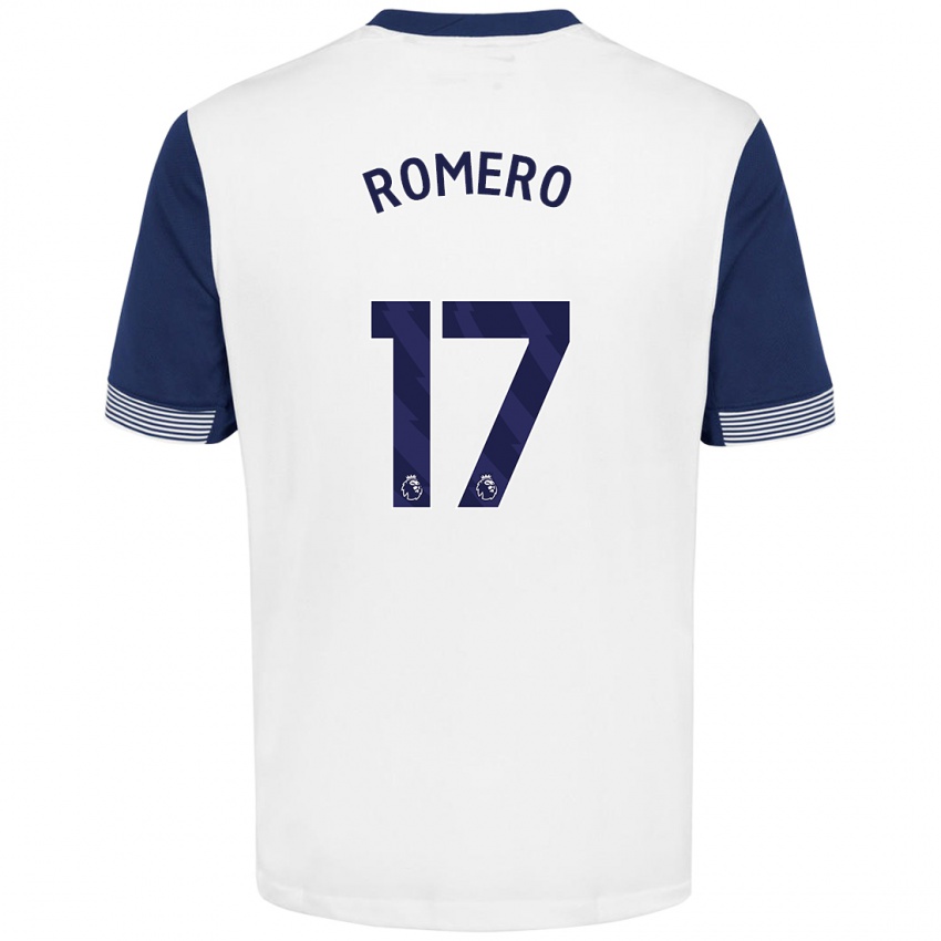 Kinderen Cristian Romero #17 Wit Blauw Thuisshirt Thuistenue 2024/25 T-Shirt België