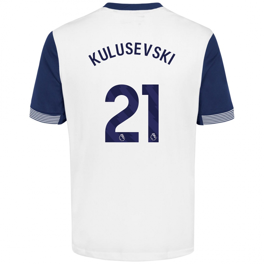 Kinderen Dejan Kulusevski #21 Wit Blauw Thuisshirt Thuistenue 2024/25 T-Shirt België