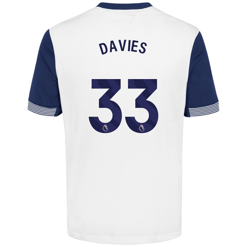 Kinderen Ben Davies #33 Wit Blauw Thuisshirt Thuistenue 2024/25 T-Shirt België