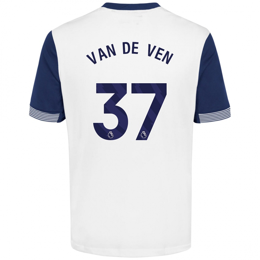 Kinderen Micky Van De Ven #37 Wit Blauw Thuisshirt Thuistenue 2024/25 T-Shirt België