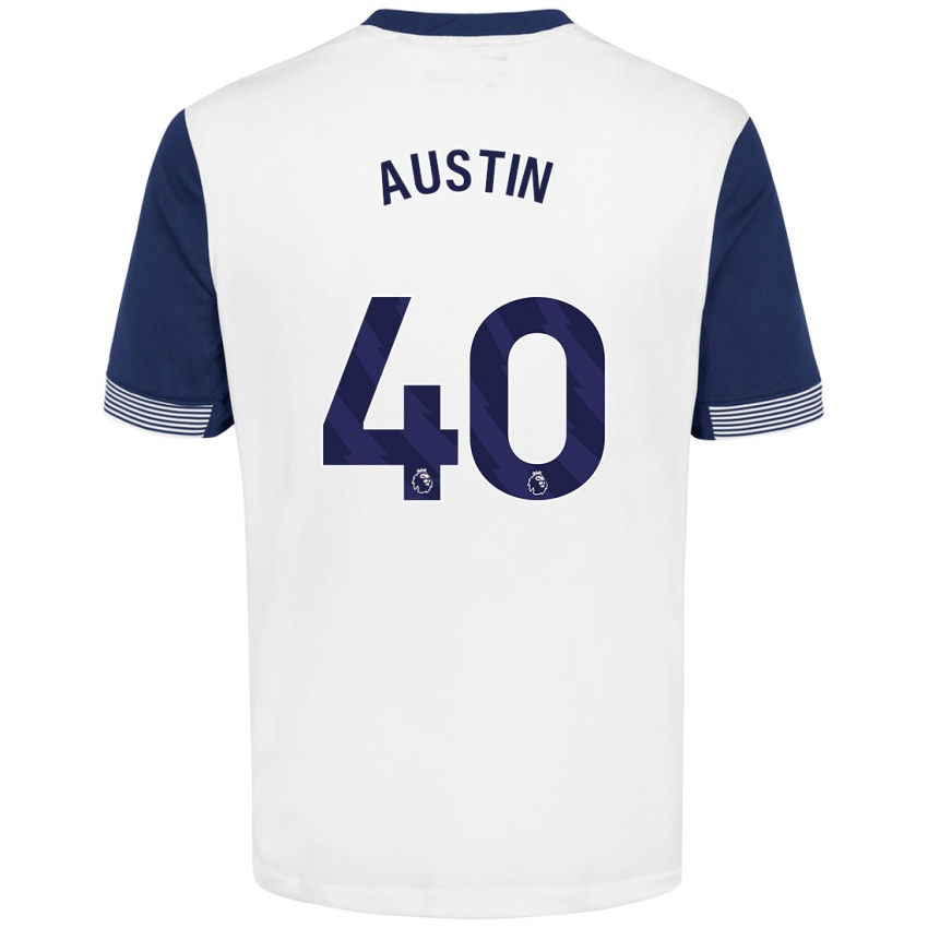 Kinderen Brandon Austin #40 Wit Blauw Thuisshirt Thuistenue 2024/25 T-Shirt België