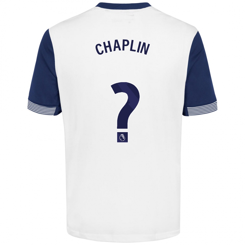 Kinderen Archie Chaplin #0 Wit Blauw Thuisshirt Thuistenue 2024/25 T-Shirt België