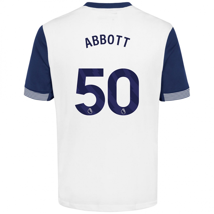 Kinderen George Abbott #50 Wit Blauw Thuisshirt Thuistenue 2024/25 T-Shirt België