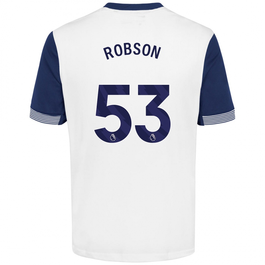 Kinderen Max Robson #53 Wit Blauw Thuisshirt Thuistenue 2024/25 T-Shirt België