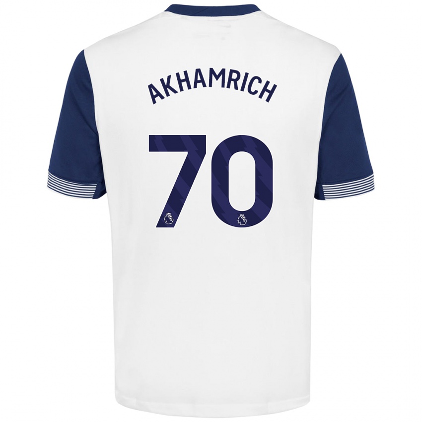 Kinderen Yusuf Akhamrich #70 Wit Blauw Thuisshirt Thuistenue 2024/25 T-Shirt België