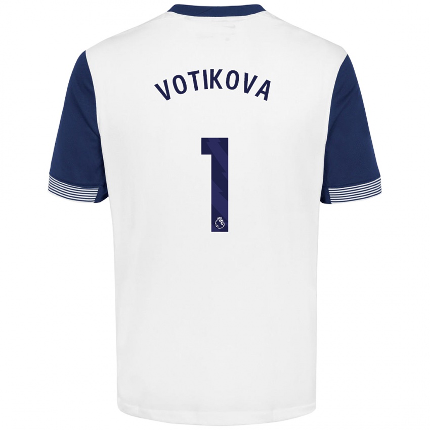 Kinderen Barbora Votíková #1 Wit Blauw Thuisshirt Thuistenue 2024/25 T-Shirt België