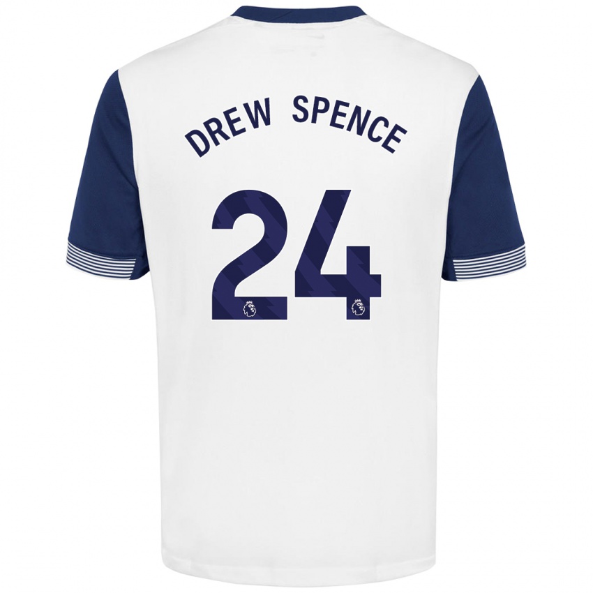 Kinderen Drew Spence #24 Wit Blauw Thuisshirt Thuistenue 2024/25 T-Shirt België