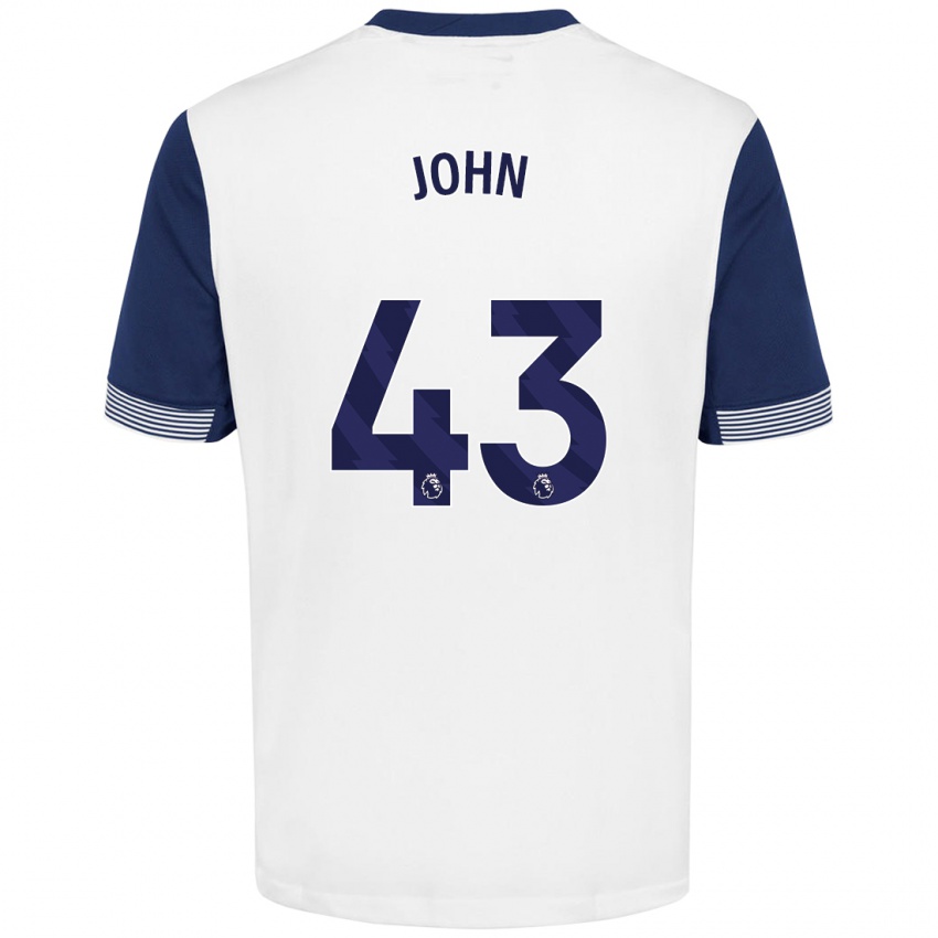 Kinderen Nile John #43 Wit Blauw Thuisshirt Thuistenue 2024/25 T-Shirt België