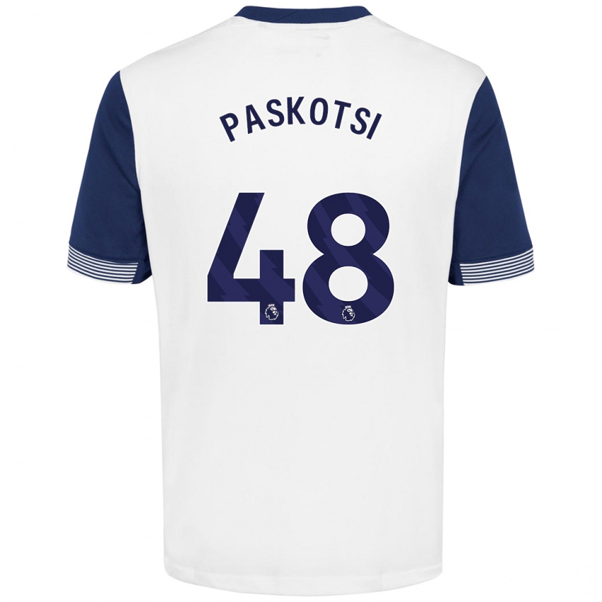 Kinderen Maksim Paskotsi #48 Wit Blauw Thuisshirt Thuistenue 2024/25 T-Shirt België