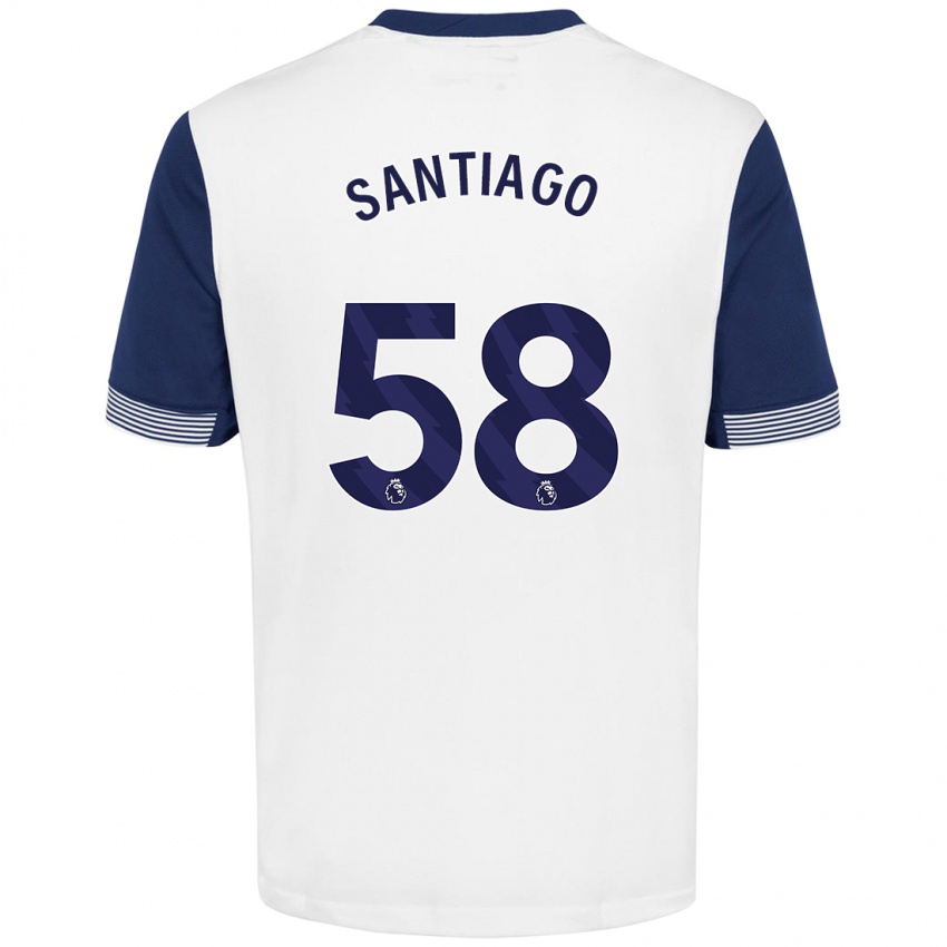 Kinderen Yago Santiago #58 Wit Blauw Thuisshirt Thuistenue 2024/25 T-Shirt België