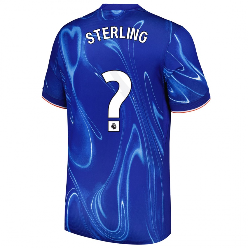 Enfant Maillot Raheem Sterling #0 Bleu Blanc Tenues Domicile 2024/25 T-Shirt Belgique