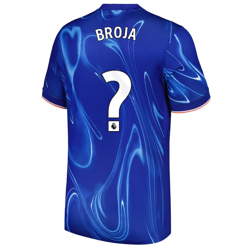 Enfant Maillot Armando Broja #0 Bleu Blanc Tenues Domicile 2024/25 T-Shirt Belgique