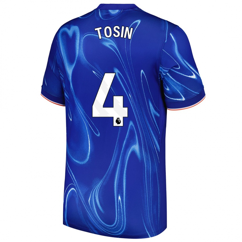 Enfant Maillot Tosin Adarabioyo #4 Bleu Blanc Tenues Domicile 2024/25 T-Shirt Belgique