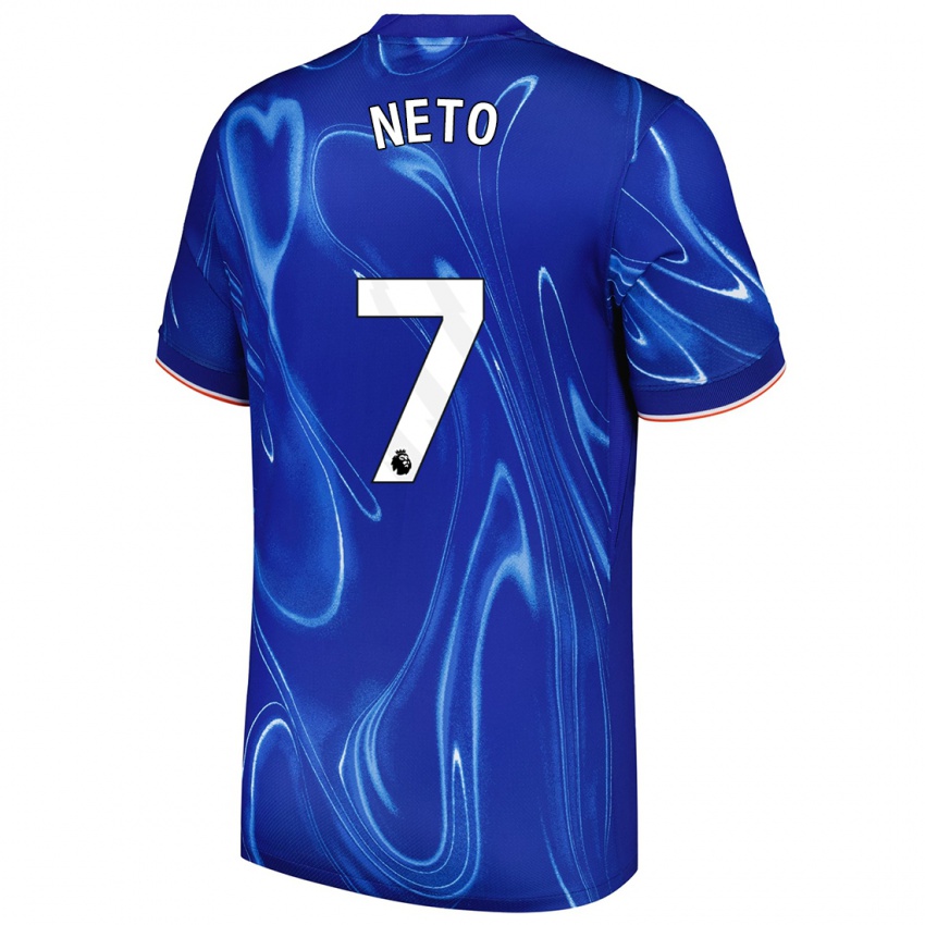 Enfant Maillot Pedro Neto #7 Bleu Blanc Tenues Domicile 2024/25 T-Shirt Belgique