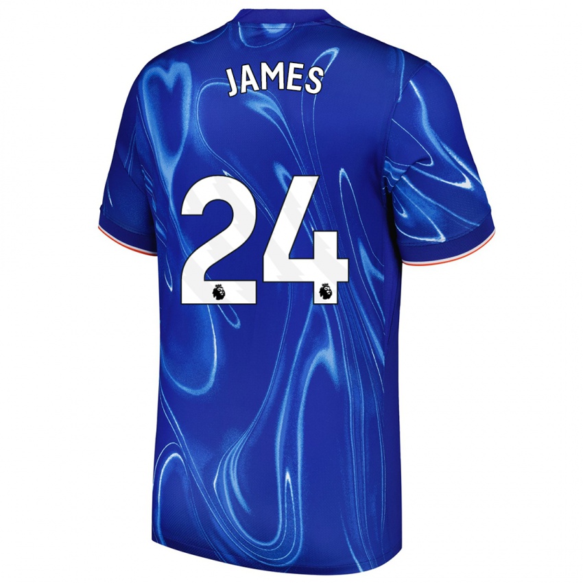 Enfant Maillot Reece James #24 Bleu Blanc Tenues Domicile 2024/25 T-Shirt Belgique