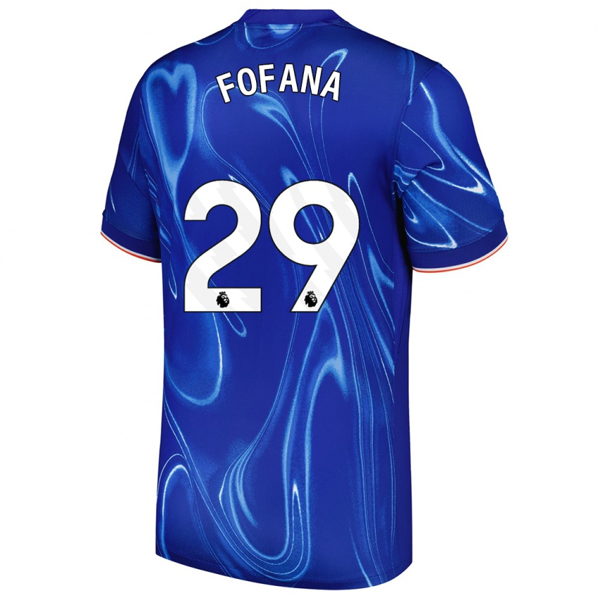 Enfant Maillot Wesley Fofana #29 Bleu Blanc Tenues Domicile 2024/25 T-Shirt Belgique