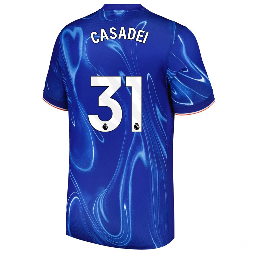 Enfant Maillot Cesare Casadei #31 Bleu Blanc Tenues Domicile 2024/25 T-Shirt Belgique