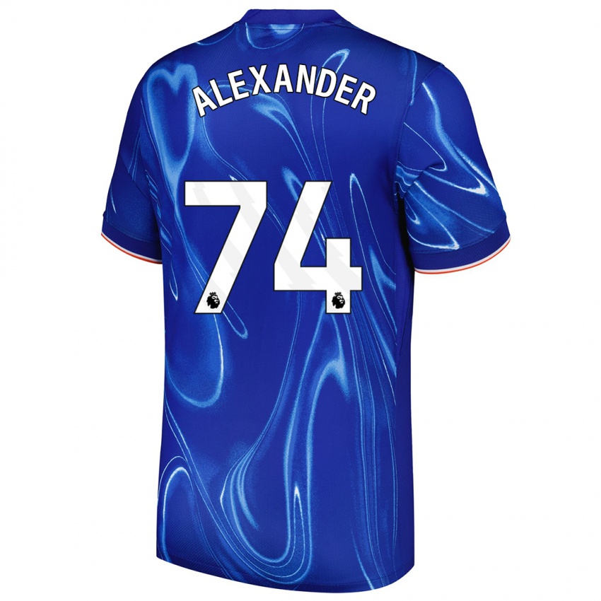 Enfant Maillot Reiss Alexander Russell-Denny #74 Bleu Blanc Tenues Domicile 2024/25 T-Shirt Belgique