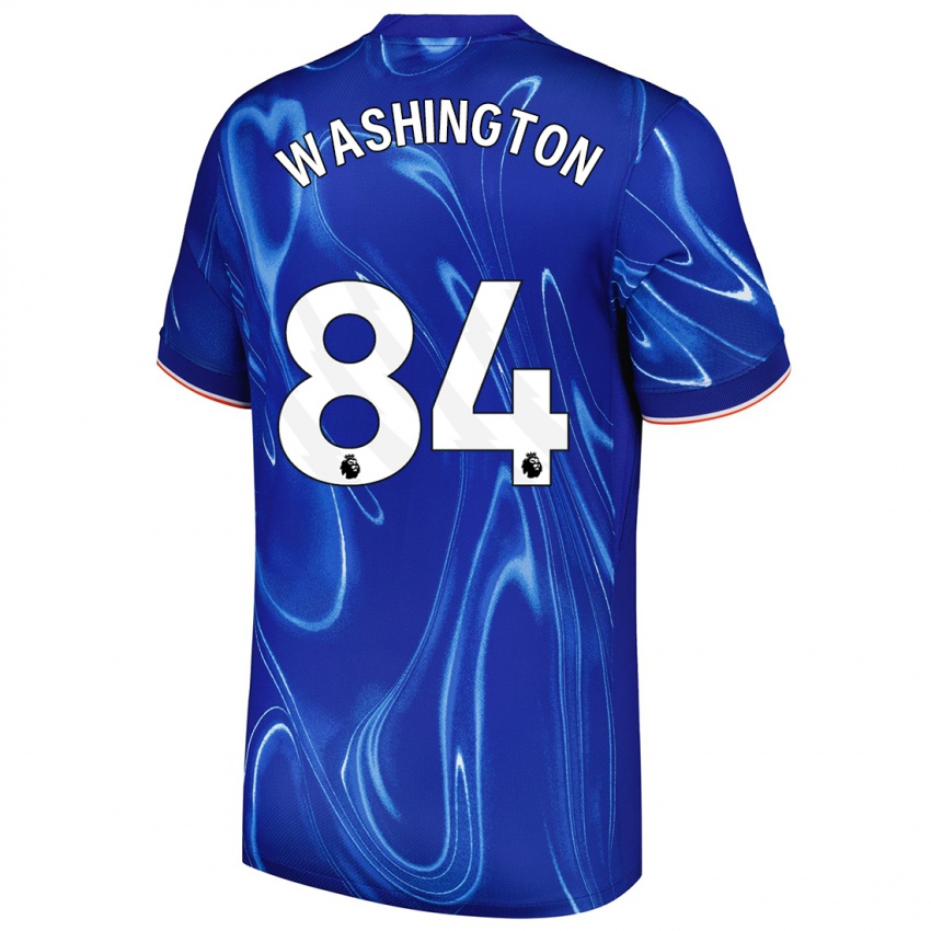 Enfant Maillot Marcell Washington #84 Bleu Blanc Tenues Domicile 2024/25 T-Shirt Belgique