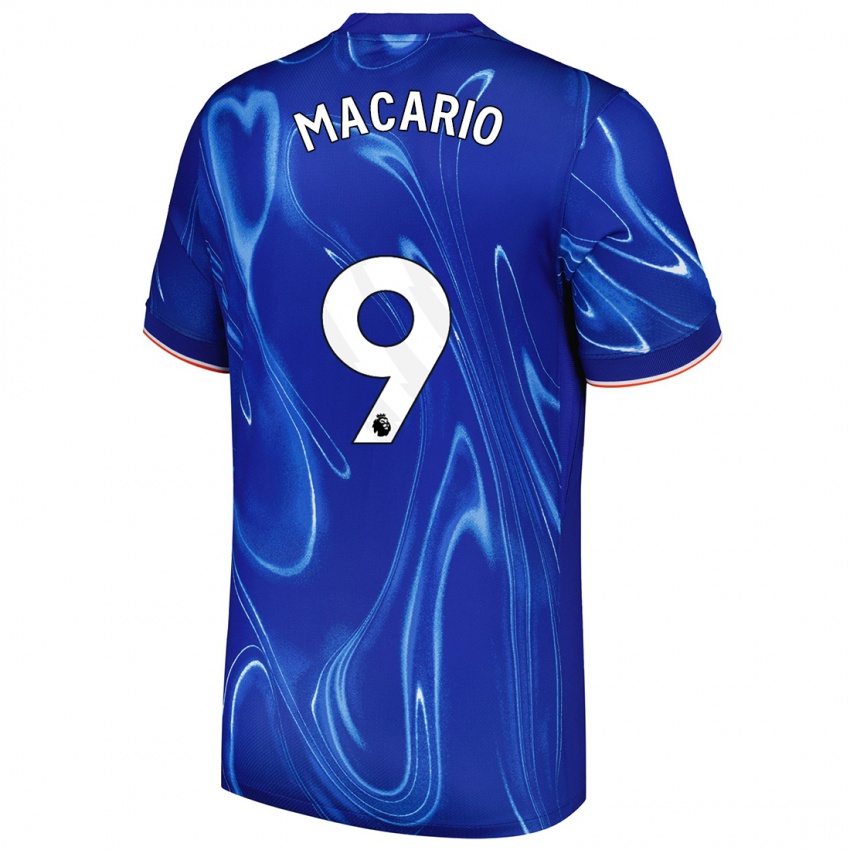 Enfant Maillot Catarina Macario #9 Bleu Blanc Tenues Domicile 2024/25 T-Shirt Belgique