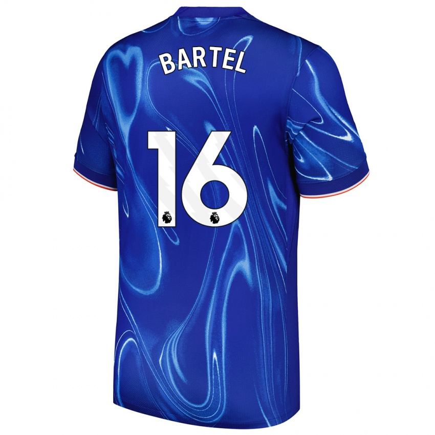 Enfant Maillot Júlia Bartel #16 Bleu Blanc Tenues Domicile 2024/25 T-Shirt Belgique