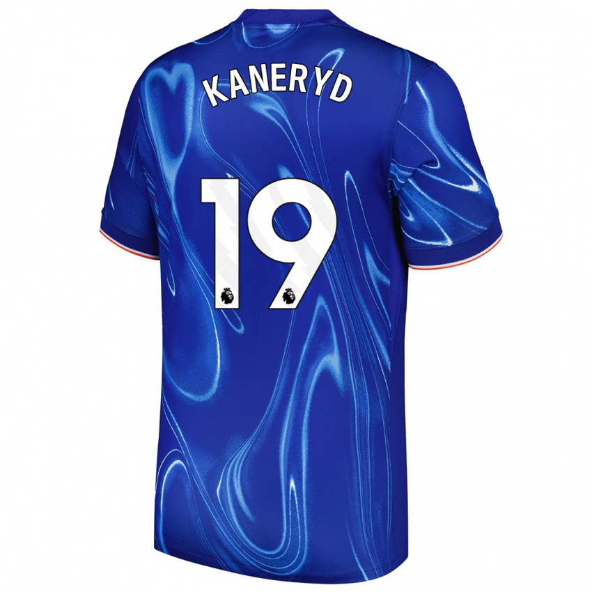 Enfant Maillot Johanna Rytting Kaneryd #19 Bleu Blanc Tenues Domicile 2024/25 T-Shirt Belgique