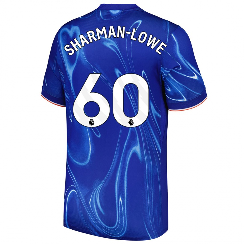 Enfant Maillot Teddy Sharman-Lowe #60 Bleu Blanc Tenues Domicile 2024/25 T-Shirt Belgique