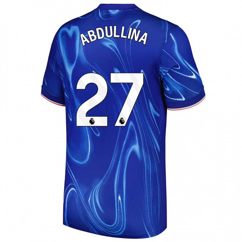 Enfant Maillot Alsu Abdullina #27 Bleu Blanc Tenues Domicile 2024/25 T-Shirt Belgique