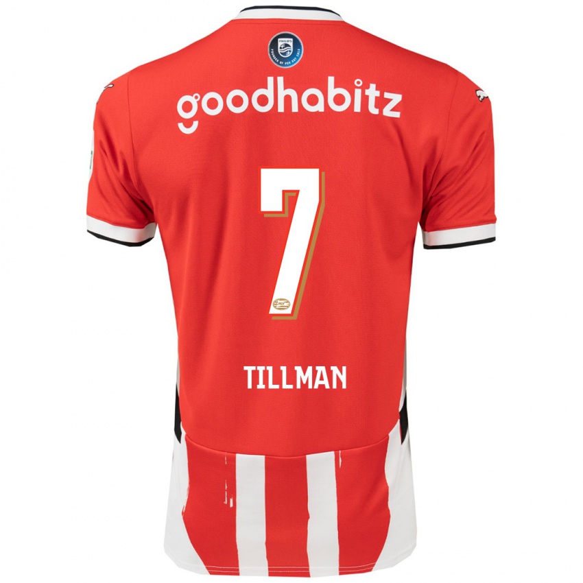 Kinder Malik Tillman #7 Rot Weiß Heimtrikot Trikot 2024/25 T-Shirt Belgien