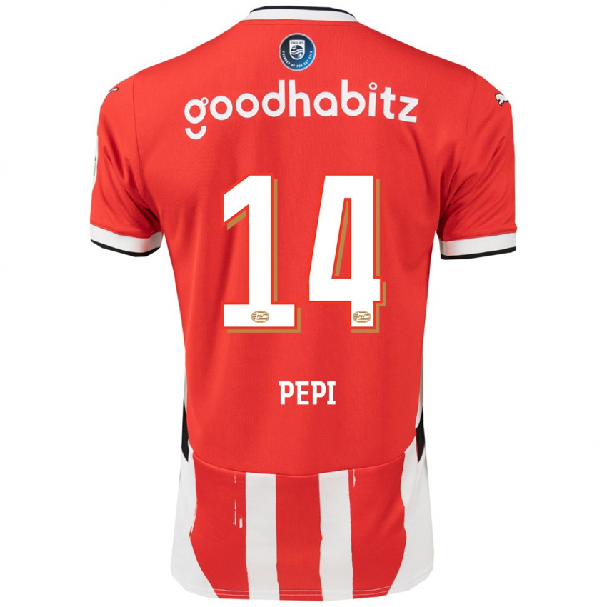 Kinder Ricardo Pepi #14 Rot Weiß Heimtrikot Trikot 2024/25 T-Shirt Belgien