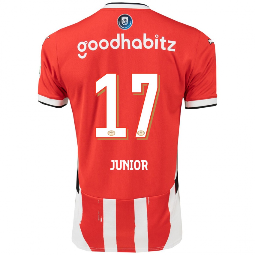 Enfant Maillot Mauro Junior #17 Rouge Blanc Tenues Domicile 2024/25 T-Shirt Belgique