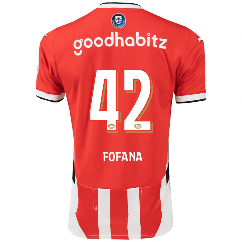 Kinder Fode Fofana #42 Rot Weiß Heimtrikot Trikot 2024/25 T-Shirt Belgien