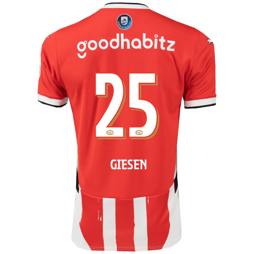 Kinder Suzanne Giesen #25 Rot Weiß Heimtrikot Trikot 2024/25 T-Shirt Belgien