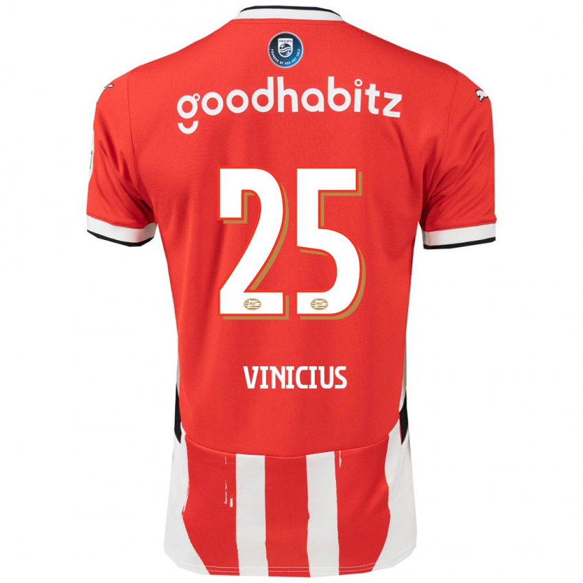 Kinder Carlos Vinicius #25 Rot Weiß Heimtrikot Trikot 2024/25 T-Shirt Belgien