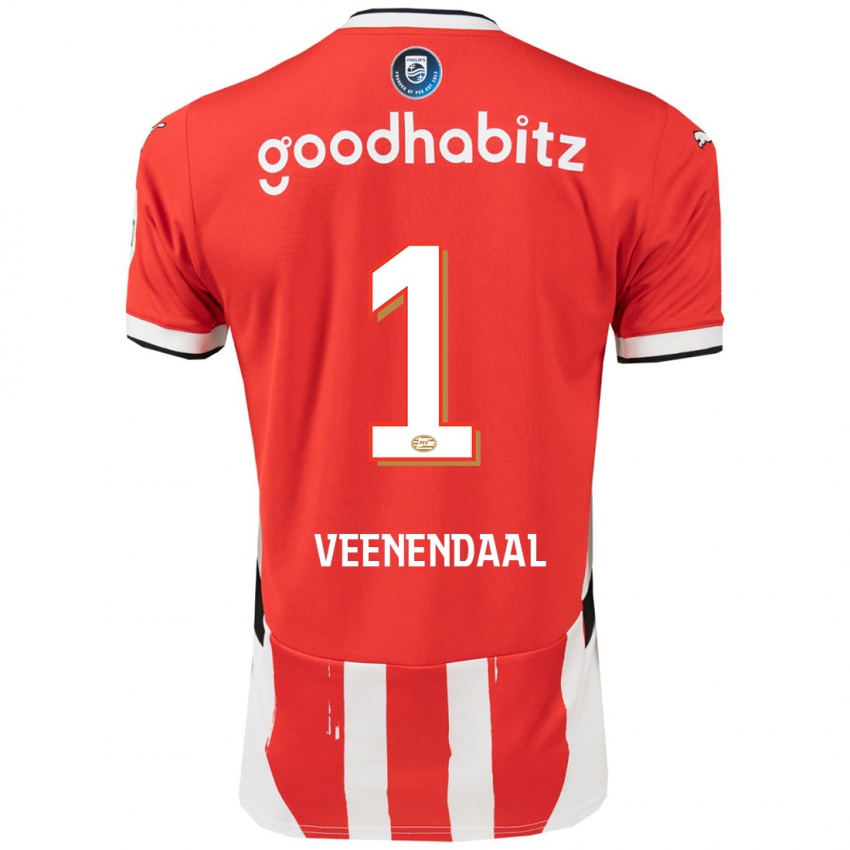 Kinder Sari Van Veenendaal #1 Rot Weiß Heimtrikot Trikot 2024/25 T-Shirt Belgien