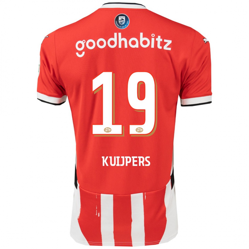 Enfant Maillot Jeslynn Kuijpers #19 Rouge Blanc Tenues Domicile 2024/25 T-Shirt Belgique