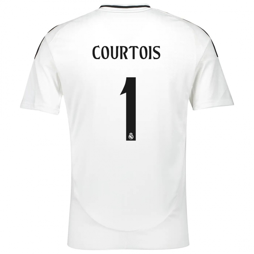 Enfant Maillot Thibaut Courtois #1 Blanc Tenues Domicile 2024/25 T-Shirt Belgique