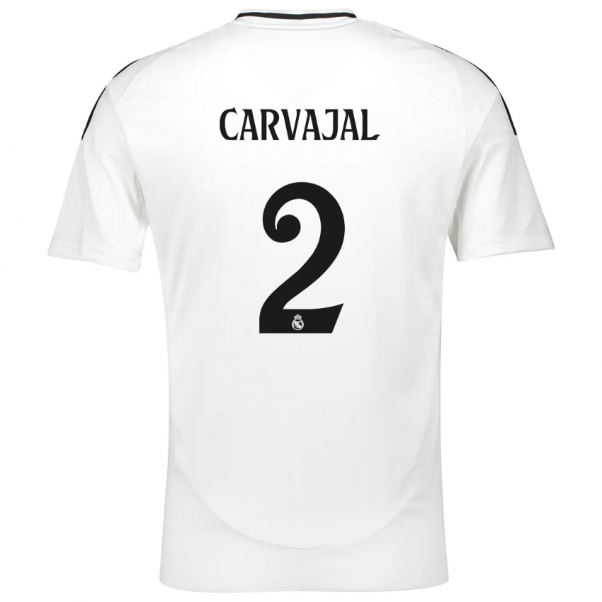 Kinderen Daniel Carvajal #2 Wit Thuisshirt Thuistenue 2024/25 T-Shirt België