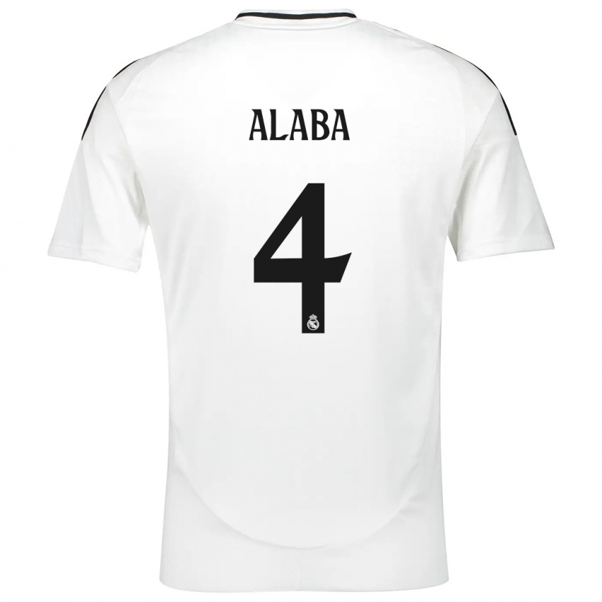 Kinder David Alaba #4 Weiß Heimtrikot Trikot 2024/25 T-Shirt Belgien