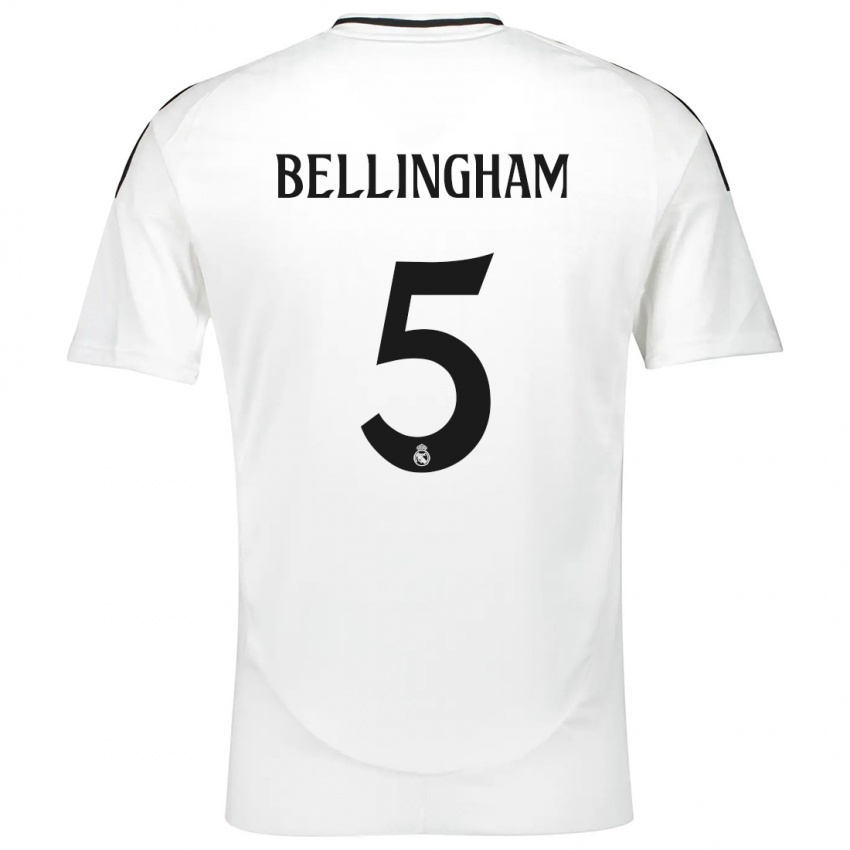 Enfant Maillot Jude Bellingham #5 Blanc Tenues Domicile 2024/25 T-Shirt Belgique