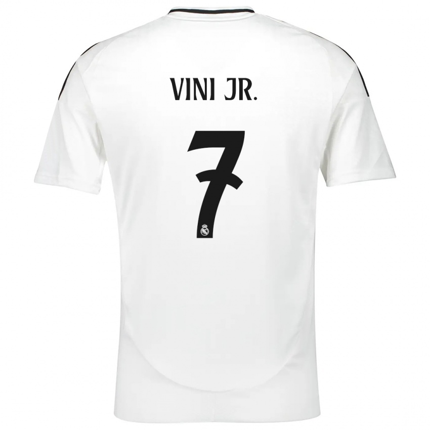 Enfant Maillot Vinicius Junior #7 Blanc Tenues Domicile 2024/25 T-Shirt Belgique