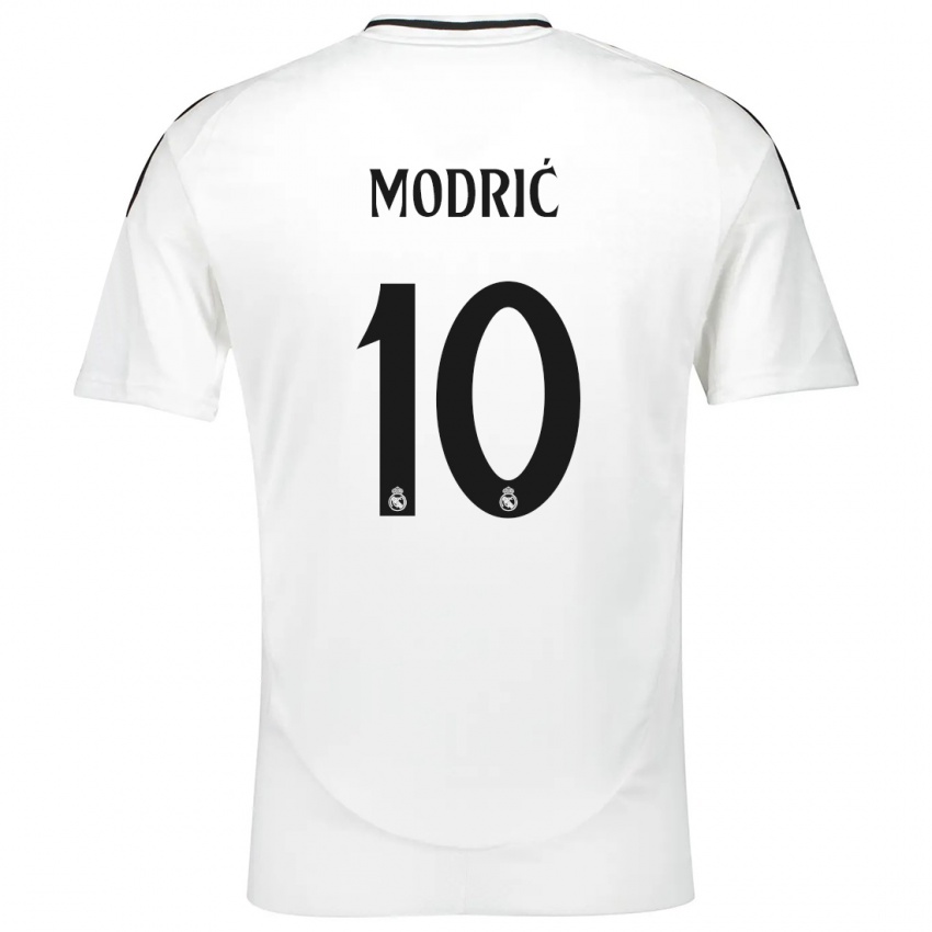 Kinderen Luka Modric #10 Wit Thuisshirt Thuistenue 2024/25 T-Shirt België