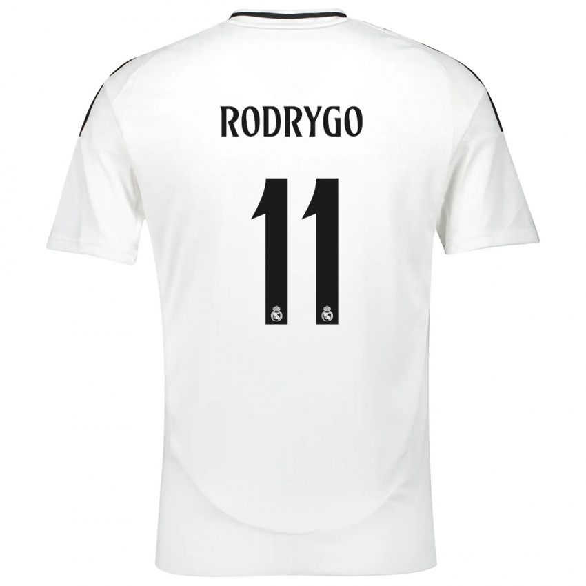 Kinderen Rodrygo #11 Wit Thuisshirt Thuistenue 2024/25 T-Shirt België