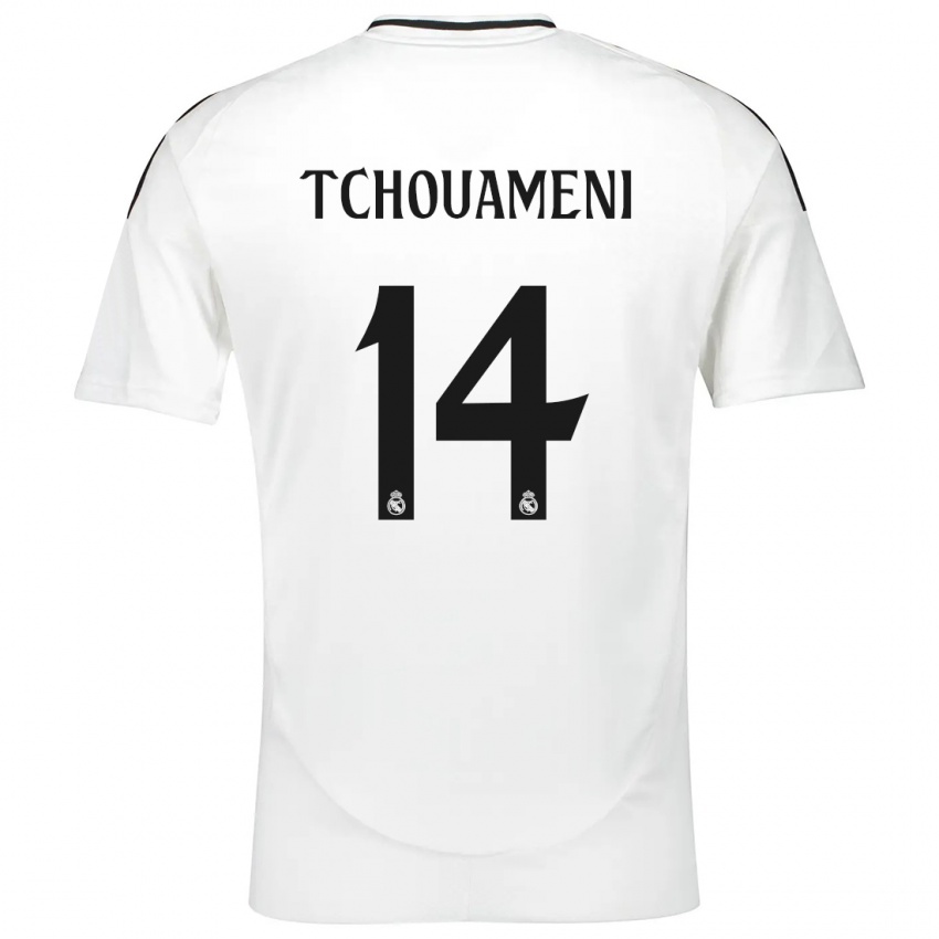 Kinderen Aurelien Tchouameni #14 Wit Thuisshirt Thuistenue 2024/25 T-Shirt België