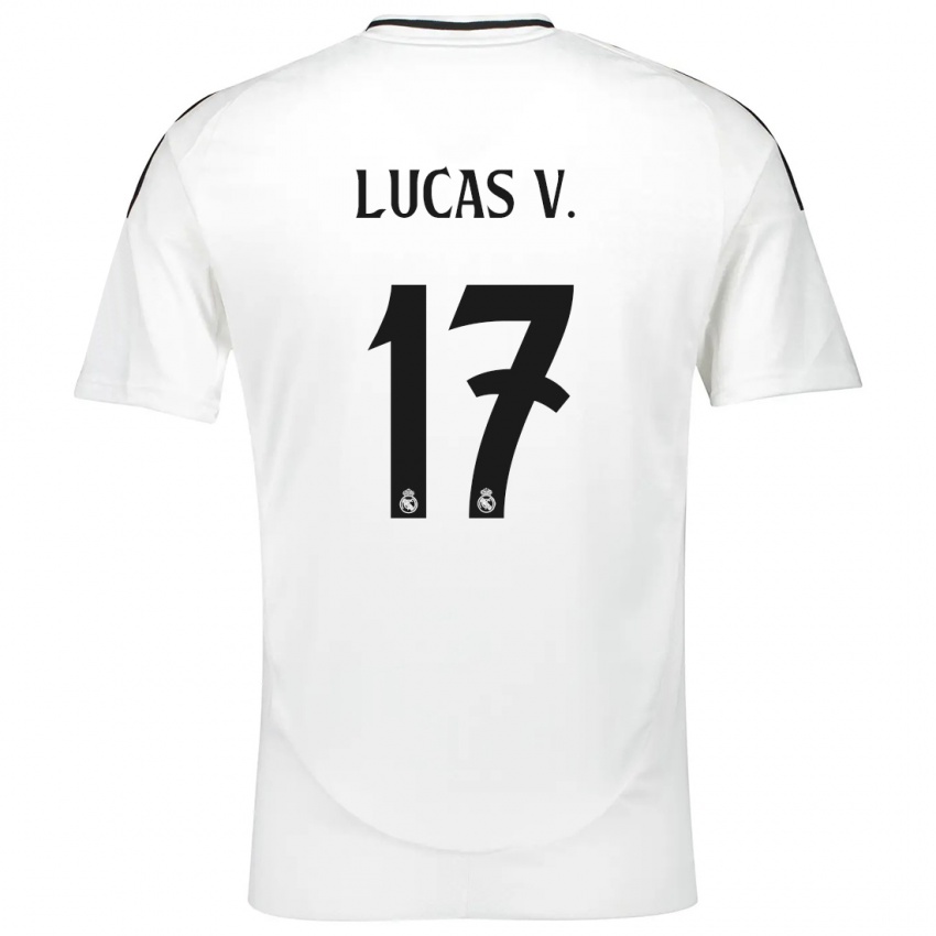 Kinder Lucas Vazquez #17 Weiß Heimtrikot Trikot 2024/25 T-Shirt Belgien