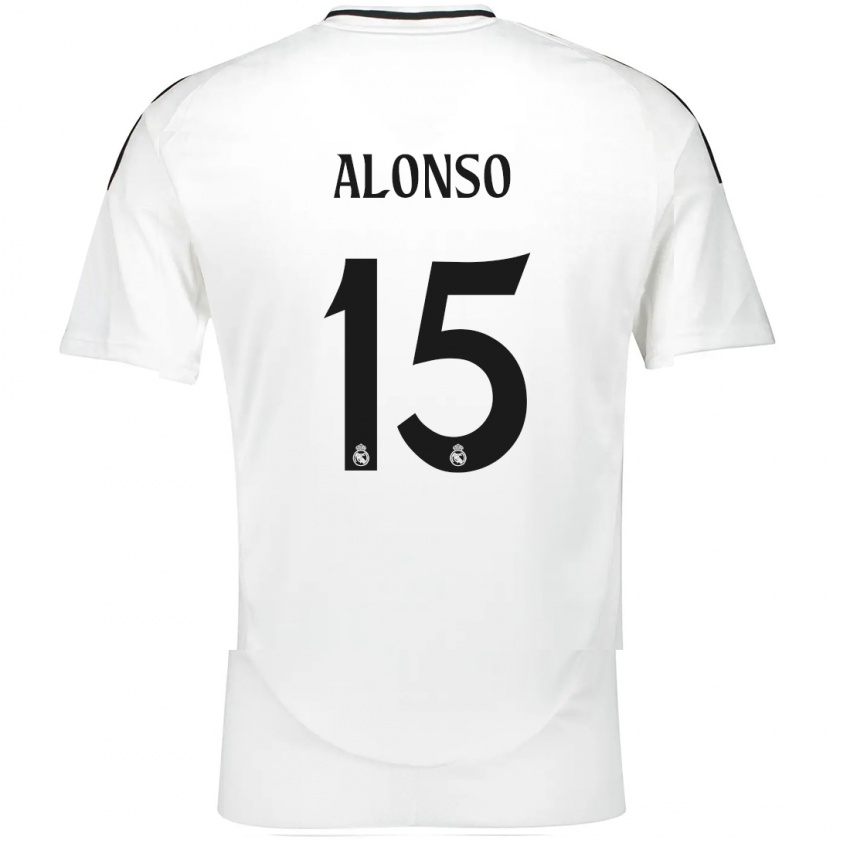 Kinder Borja Alonso #15 Weiß Heimtrikot Trikot 2024/25 T-Shirt Belgien