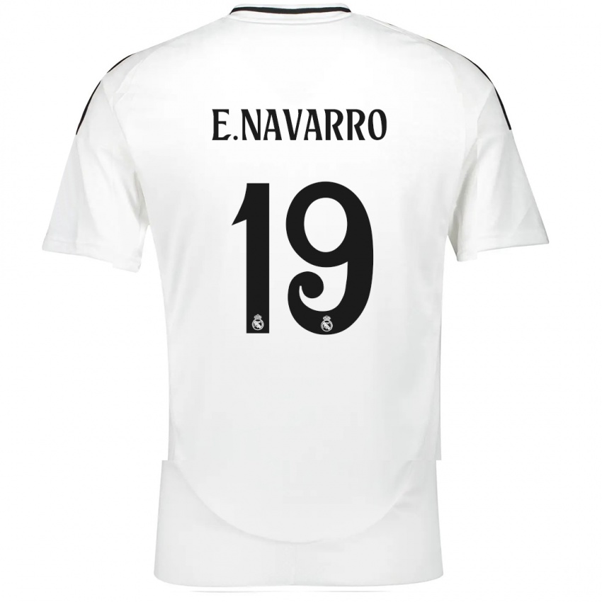 Kinder Eva Navarro #19 Weiß Heimtrikot Trikot 2024/25 T-Shirt Belgien